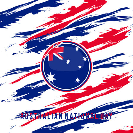 Australian National Day design with Australian Flag emblem. Good template for Australian national day design.のイラスト素材