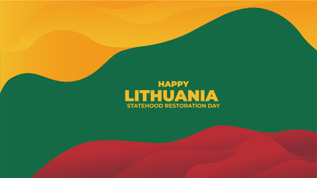 Yellow, green and red design for Lithuania Statehood Day design.のイラスト素材