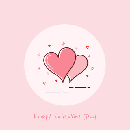 Beautiful heart couple with flat design concept. Good template for valentines day or wedding invitation design.のイラスト素材