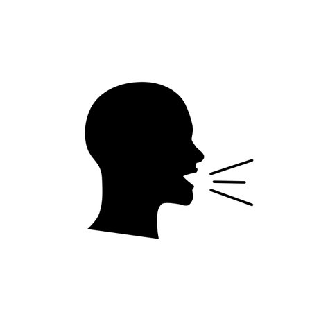 Screaming vector illustration. human screaming template for icon design.のイラスト素材