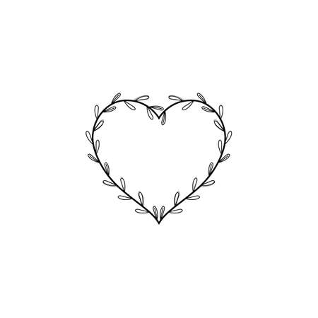Leaves form a heart design. template for romantic or environmental design.のイラスト素材