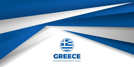 Blue white background design with greece emblem flag. good template for Greece Independence Dayのイラスト素材