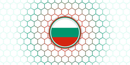 Bulgaria emblem flag vector illustration with hexagonal background. good template for Bulgaria Independence Day or Liberation Day design.のイラスト素材