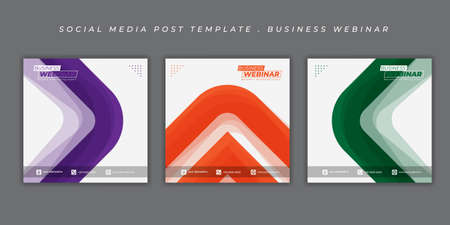 Set of social media post template with simple shape design. simple social media post template design. good template for web banner design.のイラスト素材