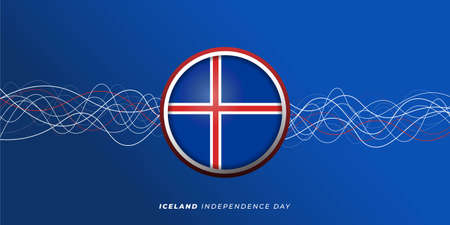 Iceland Independence day with Iceland flag emblem.のイラスト素材