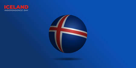 Iceland Independence day with Iceland flag emblem.のイラスト素材