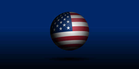American Flag design in a ball vector illustration. Good template for U.S.A National Day design.のイラスト素材