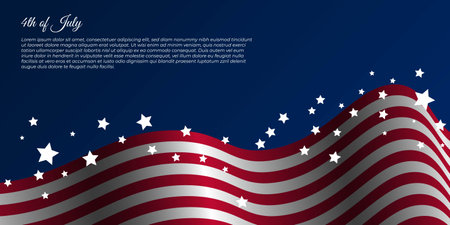 Happy Independence day for United State of America with star on flag design. American flag background design. Good template for U.S.A Independence Day design.のイラスト素材