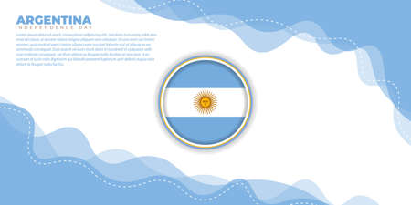 Argentina Independence Day design with abstract background design and Argentina emblem flag. Good template for Argentina National Day design.のイラスト素材