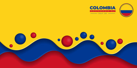Colombia Independence Day background design. Abstract design for Colombia national day design.のイラスト素材