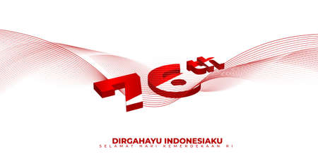 Indonesia Independence day with typography number of 76 for Indonesia's 76th independence....