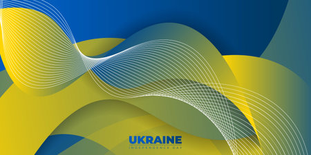 Blue yellow abstract background for Ukraine independence day design. good template for Ukraine national dayのイラスト素材