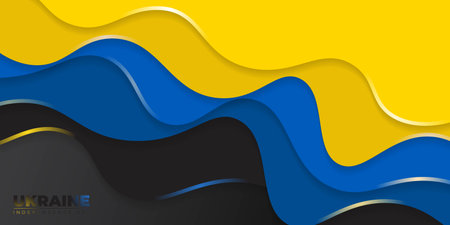 Blue and yellow abstract background for Ukraine independence day design. good template for Ukraine national dayのイラスト素材