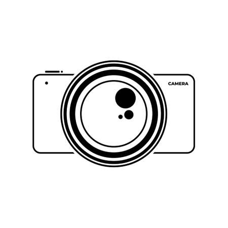 Line art of Camera vector illustration. Good template for Photography design or Photography logo.のイラスト素材