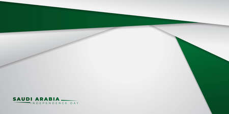 Green white Geometric background design. Good template for Saudi Arabia Independence day or national day designのイラスト素材