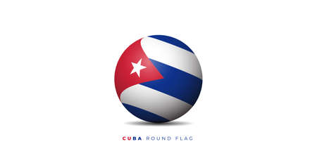 Cuba Round flag vector illustration. Cuba Independence day design. Good template for Cuba national day or Independence day design.のイラスト素材