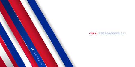 Red blue and white geometric background design. Cuba Independence day design. Good template for Cuba national day or Independence day design.のイラスト素材