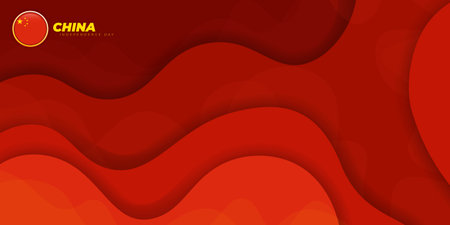 Red Paper cut background. China Independence Day design. Good template for China Independence Day or National day design.のイラスト素材
