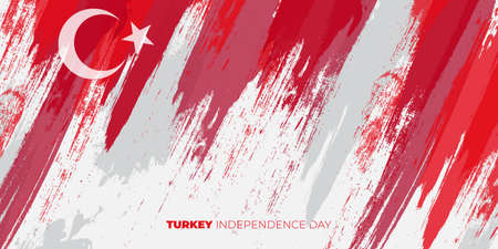 Red and white Grunge background design. Turkey Independence day. Good template for Turkey Independence day or national day design.のイラスト素材