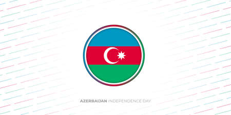 Azerbaijan circle flag vector illustration. Azerbaijan Independence day. good template for Azerbaijan Independence day or national day design.のイラスト素材