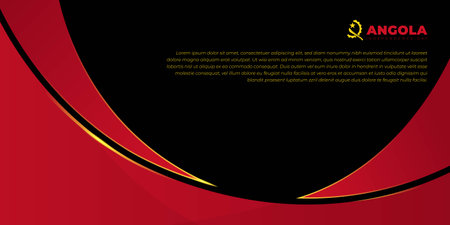 Red and black Abstract design with black background. Angola Independence day background. Good template for Angola National Event design.のイラスト素材