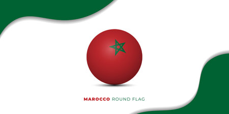 Morocco Independence day with white background design. Morocco round flag design. Good template for Morocco National Day design.のイラスト素材