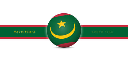 Mauritania Round flag design. Mauritania Independence Day template design. Good template for Mauritania national day design.のイラスト素材