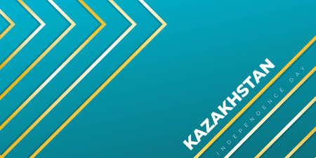 Green background with yellow lines design. Kazakhstan independence day template design. Good template for Kazakhstan National day design.のイラスト素材