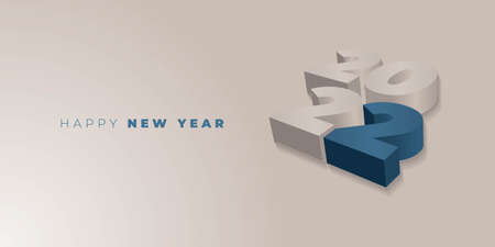 3D Typography design of 2022. Happy new year background template design. good template for new year...