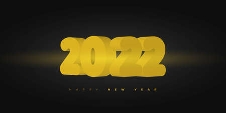 vector illustration of 2022 with 3d design. Happy new year background template design. good template for new year design.のイラスト素材