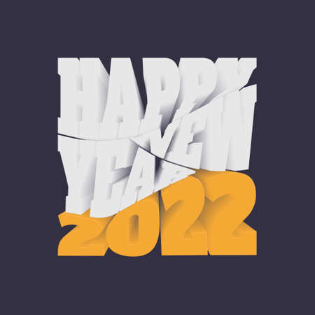 3d typography of Happy new year 2022 design. Good template for new year design.のイラスト素材