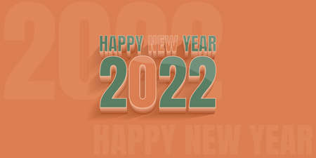3D Realistic Typography design of Happy new year 2022. Good template for new year design.