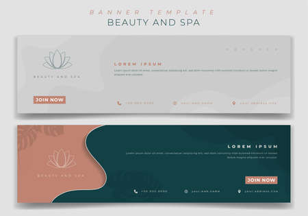 Web banner template for beauty and spa advertisement design in feminine backgroundのイラスト素材