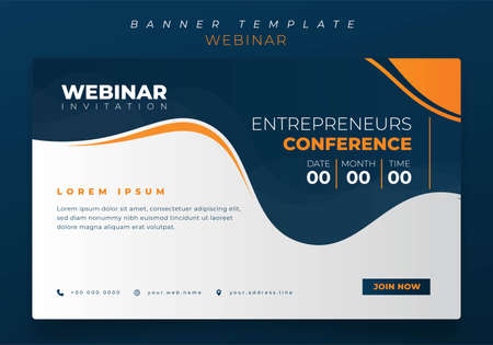 Banner template design with waving shape for online advertising or webinar invitationのイラスト素材