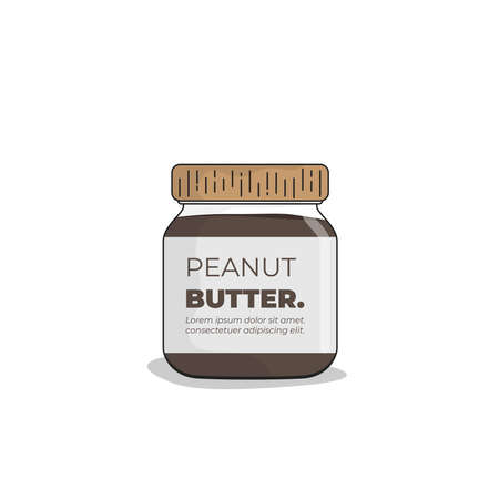 Mini bottle template with bottle cap design for peanut butter or other jam packagingのイラスト素材