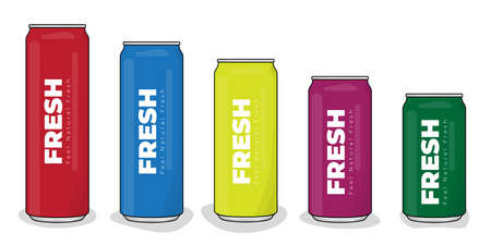 Carbonated drink template design in multicolor and size for soda drink packagingのイラスト素材