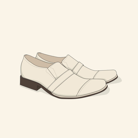 White leather sneaker shoes in cartoon concept design for advertising equipmentのイラスト素材