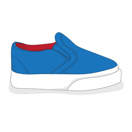 Baby sneaker shoe in blue design for baby templateのイラスト素材