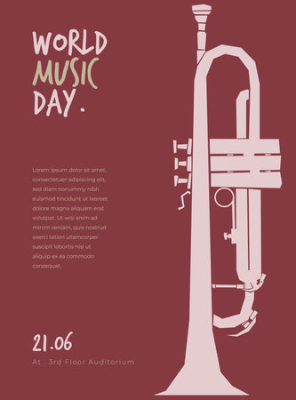 Trombone vector illustration in flat design for world music dayのイラスト素材