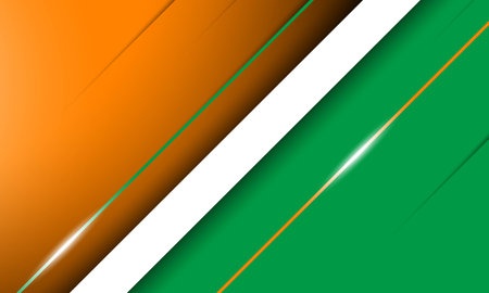 Simple geometric background of orange white and green design with simple shining line for ivory coast independence day design templateのイラスト素材