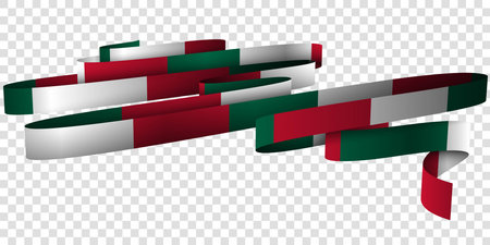 Mexican flag ribbon template with background color design for Mexican Independence Day design. mexico national day design templateのイラスト素材