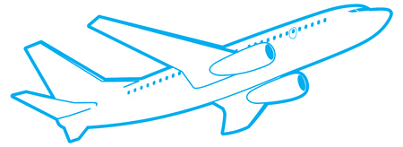 outline passenger plane, bottom view.のイラスト素材