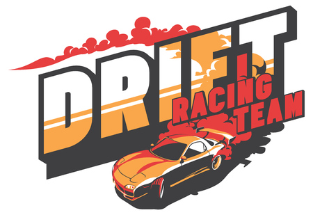 Burnout car, Japanese drift sport, Street racingのイラスト素材