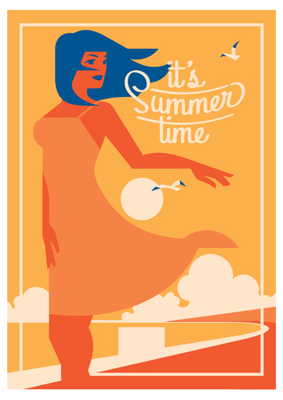 Summer Holiday and Summer Camp poster.のイラスト素材