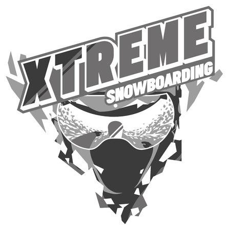 Extreme snowboarder in motion illustration.のイラスト素材