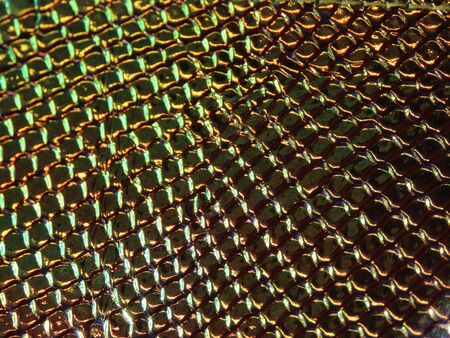 Background texture. Light from various angles on a snake pattern embossed holographic surface...