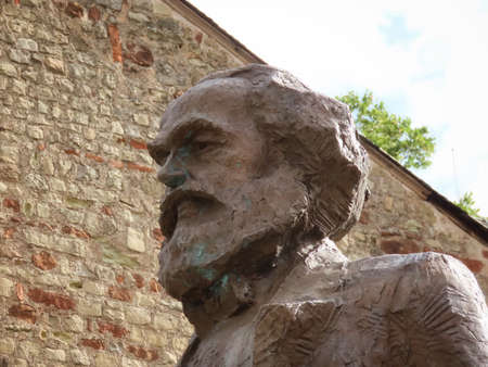 Head detail of monument to Karl Marx in Trier, Rhineland-Palatinate, Germany - September 1, 2020のeditorial素材