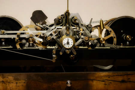 Huge tower clock mechanism on display in Saint Michel church - Michaelskirche - signed by Paul...