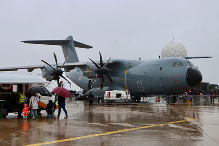 Luxembourg army PR event - showing their aircraft to public, free. Airbus A400M - a transport aircraft belonging to the Belgian-Luxembourg binational fleet. Findel, Luxembourg - October 2, 2022のeditorial素材
