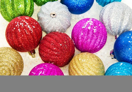 Christmas colorful balls, backgroundの写真素材